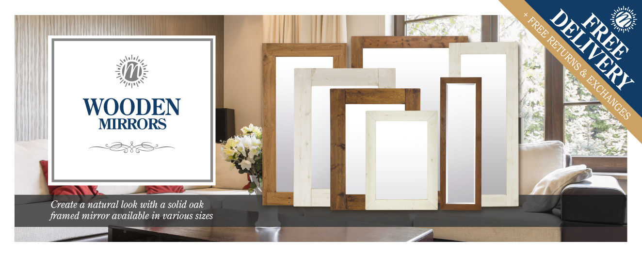 Wood Mirror Collection Natural Wood Finish Mirroroutlet