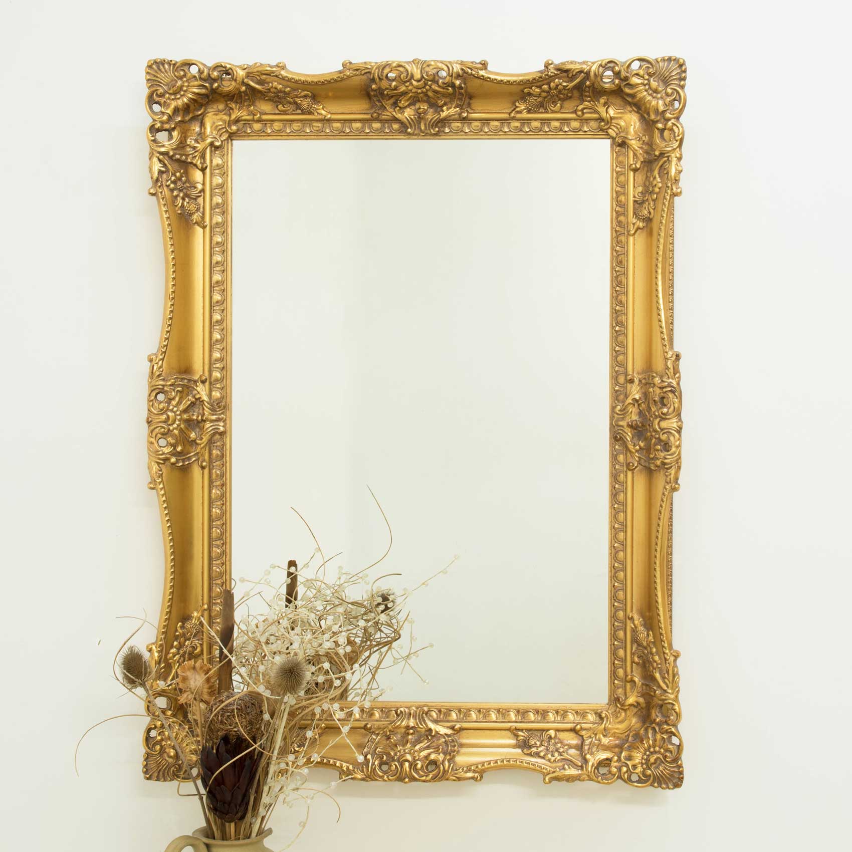 Extra Large Gold Ornate Vintage Wall Mirror 3ft1 X 2ft3 94cm X 68cm Wood Ebay 