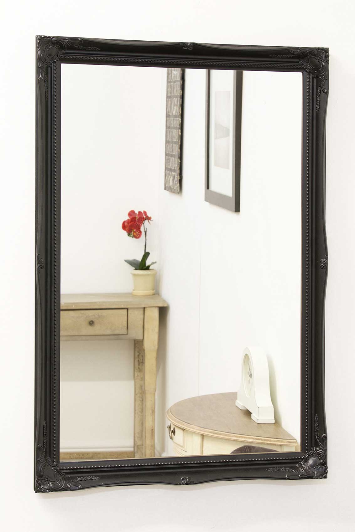 Glass Large Shabby Chic Black Ornate Big Wall Mirror 34 X 24 86 X 61cm