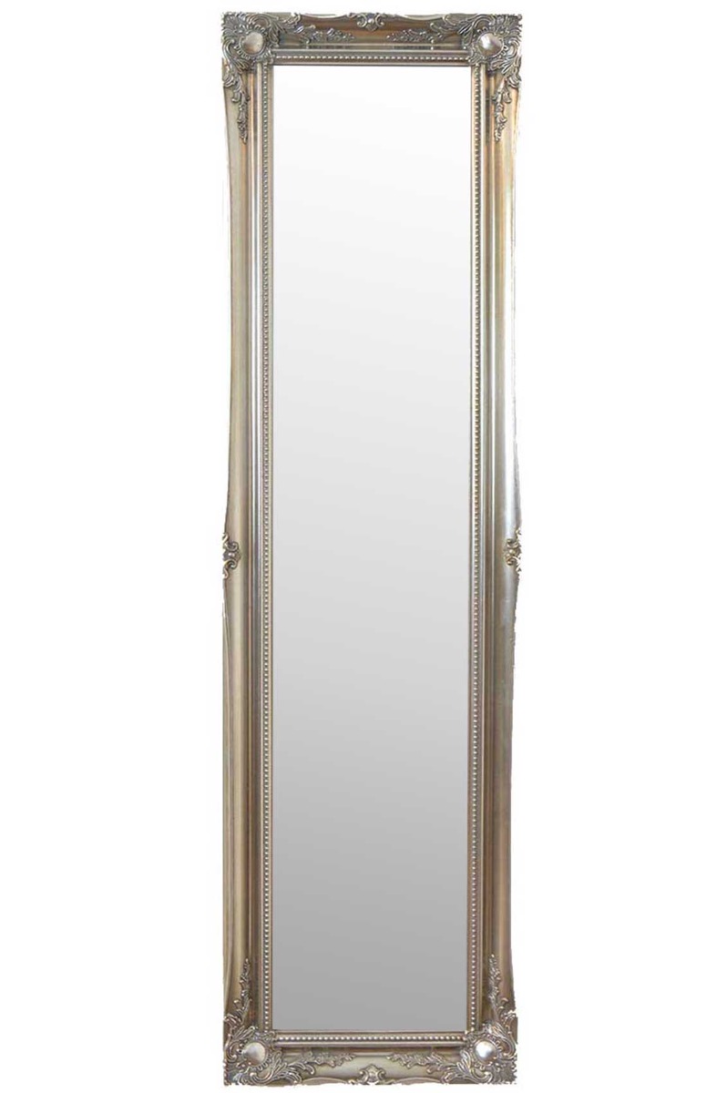 Large Silver Antique Style Dress Long Wall Mirror 5Ft6 X 1Ft6 167cm X
