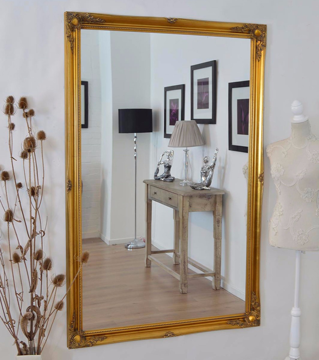 Large Gold Antique Ornate Full Length Leaner Long Wall Mirror 167cm X