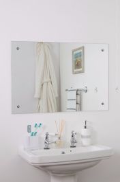 Bathroom Mirror Glass 4 Holes & Polished Edges 4mm Thick