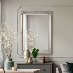 Hamilton Vintage Silver Antique Design Mirror 91 x 66 CM