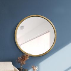 The Naturalis - Solid Oak Round Deep Dish Framed Mirror 35" X 35" (90CM X 90CM)