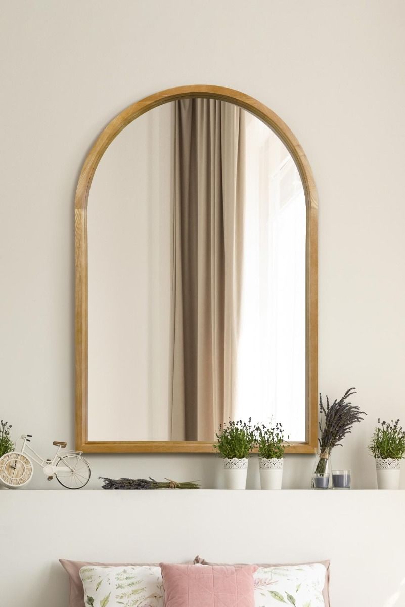 The Naturalis Solid Oak Framed Arched Leaner Wall Mirror 47 X 31 120CM X 80CM Scandinavian Scandi Inspired
