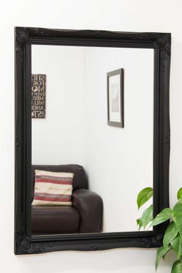 Hamilton Black Shabby Chic Design Wall Mirror 106 x 76 CM