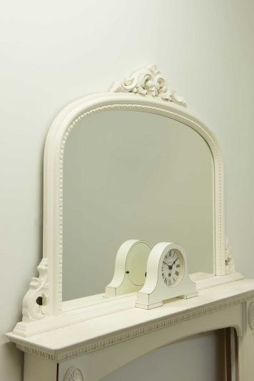 Bowler White Decorative Large Overmantle Mirror 127 x 91 CM