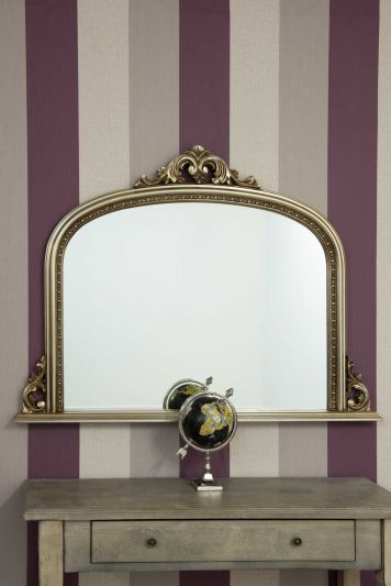 Bowler Silver Decorative Large Overmantle Mirror 127 x 91 CM