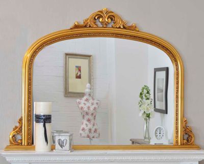 Bowler Gold Decorative Large Overmantle Mirror 127 x 91 CM