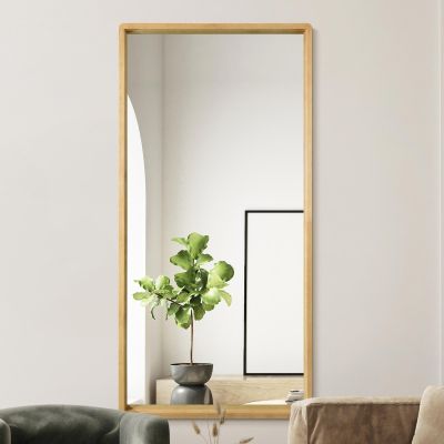 The Naturalis - Solid Oak Rounded Corner  Leaner / Wall Mirror 67" X 33" (170CM X 85CM) Scandinavian 'Scandi' Inspired.
