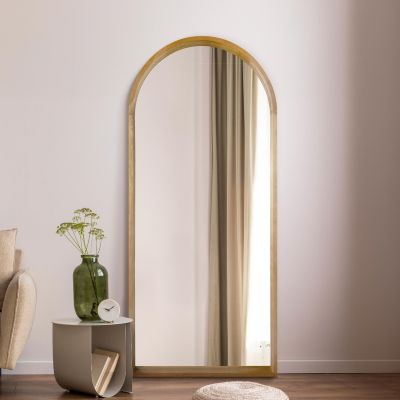 The Naturalis - Solid Oak Framed Arched Leaner / Wall Mirror 75" X 33" (190CM X 85CM) Scandinavian 'Scandi' Inspired.