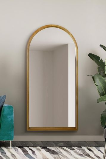 The Naturalis - Solid Oak Framed Arched Leaner / Wall Mirror 71" X 35" (180CM X 90CM) Scandinavian 'Scandi' Inspired.