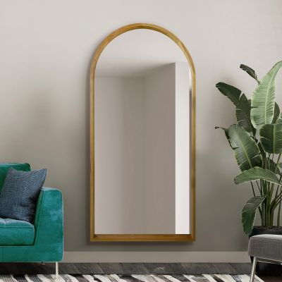 The Naturalis - Solid Oak Framed Arched Leaner / Wall Mirror 71" X 35" (180CM X 90CM) Scandinavian 'Scandi' Inspired.
