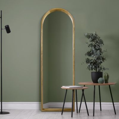 The Naturalis - Solid Oak Framed Arched Leaner / Wall Mirror 71" X 24" (180CM X 60CM) Scandinavian 'Scandi' Inspired.