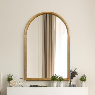 The Naturalis - Solid Oak Framed Arched Leaner / Wall Mirror 47" X 31" (120CM X 80CM) Scandinavian 'Scandi' Inspired.