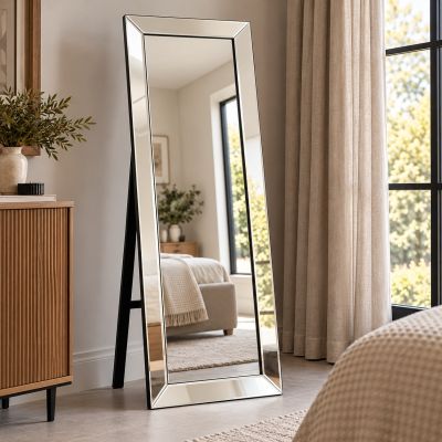 Horsley All Glass Modern Cheval Mirror 170 x 58 CM