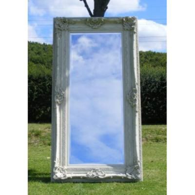 Ornate White / Cream Extra Large Wall / Leaner Mirror 214cm X 92cm or 7ft x 3ft