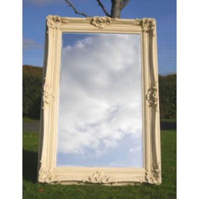 Ornate White / Cream Extra Large Wall / Leaner Mirror 214cm X 122cm or 7ft x 4ft