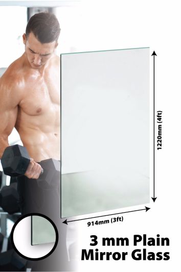 Circuitt Safety Backed 3mm Sheet Mirror Glass 91.5 x 122 CM