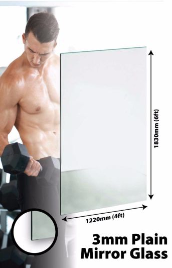 Circuitt Safety Backed 3mm Sheet Mirror Glass 183 x 122 CM