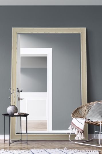 Large Cream / Ivory Coloured Modern Wall Leaner Full Length Bevelled Mirror 203cm x 142cm