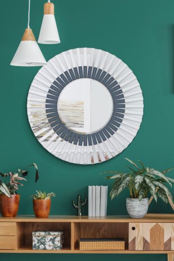 All Glass Stylised Round Wall Mirror 80 x 80 CM