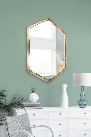 Rowan Gold Elegant Modern Bevelled Hexagonal Mirror 90 x 60 CM