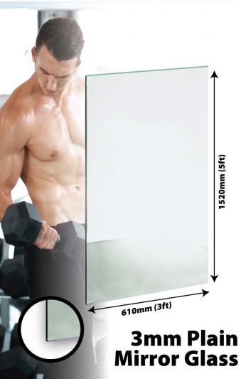 Circuitt Safety Backed 3mm Sheet Mirror Glass Silver Backed 152 x 61 CM