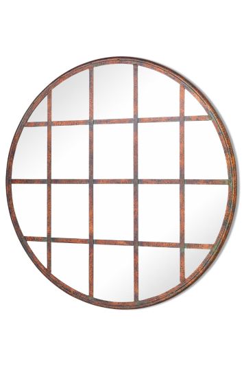 Kirkby Metal Round shaped Decorative Window Garden Mirror 80cm X 80cm