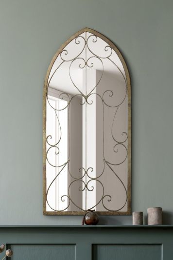 The Kirkby - Rustic Metal Arched Decorative Wall or Leaner Mirror 39" X 20" (100CM X 50CM)