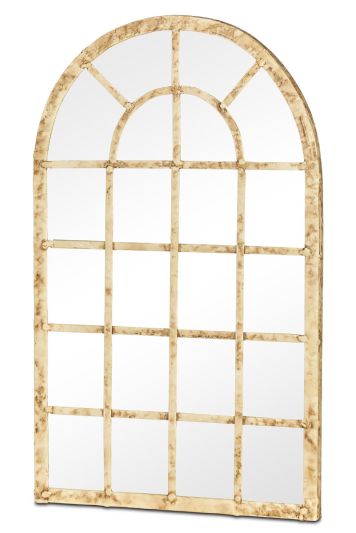 Kirkby Metal Arch shaped Decorative Multipane Garden Mirror 40cm X 24cm