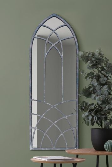 The Chelsea - Rustic Metal Arched Decorative Wall or Leaner Mirror 48" X 18" (121CM X 45CM)
