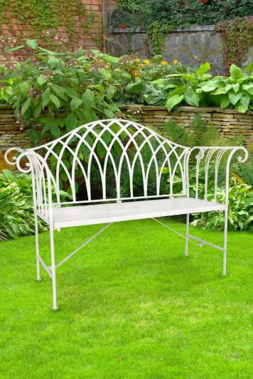 Brand New Garden Bench. Enjoy this rustic white Classy Bench measuring 131cm x 94cm (max)