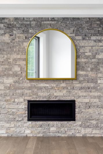 The Arcus - Gold Framed Arched Leaner/Wall Mirror 39" X 39" (100CM X 100CM)
