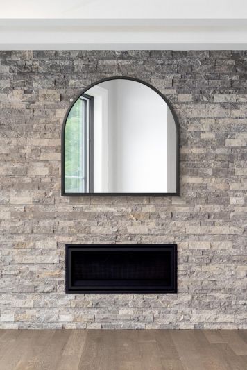 The Arcus - Black Framed Arched Leaner/Wall Mirror 39" X 39" (100CM X 100CM)