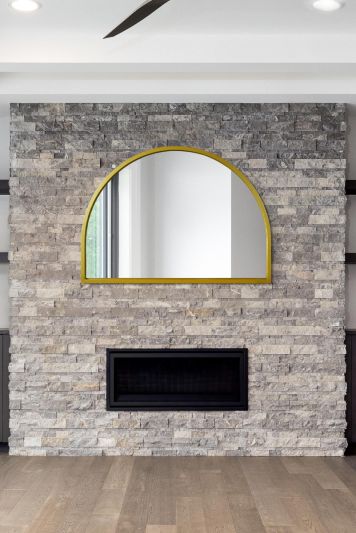 The Arcus - Gold Metal Framed Arched Wall Mirror 49" X 35" (125CM X 90CM)