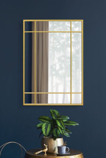 The Fenestra - Gold Modern Contemporary Wall Mirror 39" X 27" (100CM X 70CM)