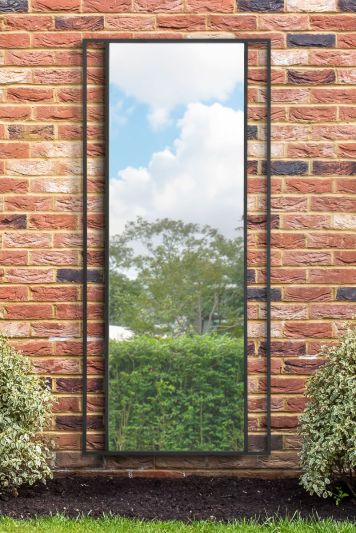 The Genestra - Black Modern Wall & Leaner Garden Mirror 79"x 35" 200x90cm