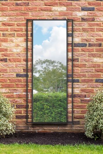 The Genestra - Black Modern Wall & Leaner Garden Mirror 71"x 31" 180x80cm
