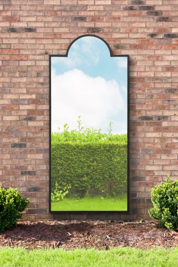 The Genestra - Black Modern Wall & Leaner Garden Mirror 75"x 33" 190x85cm