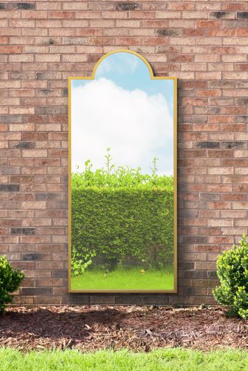 The Genestra - Gold Contemporary Wall & Leaner Garden Mirror 67"x 29" 170x75cm