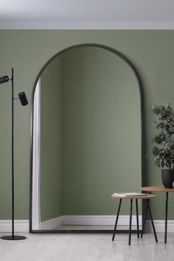 The Arcus - Black Framed Arched Leaner/Wall Mirror 75" X 47" (190CM X 120CM)