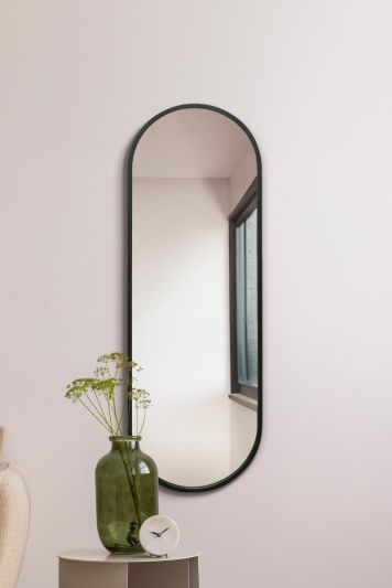 The Vultus - New Black Metal Framed Double Arched Wall Mirror 63" X 22" (160CM X 55CM) Suitable for Inside and Outside!