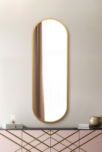 The Vultus - New Gold Metal Framed Double Arched Wall Mirror 71 X 24" (180CM X 60CM) Suitable for Inside and Outside!