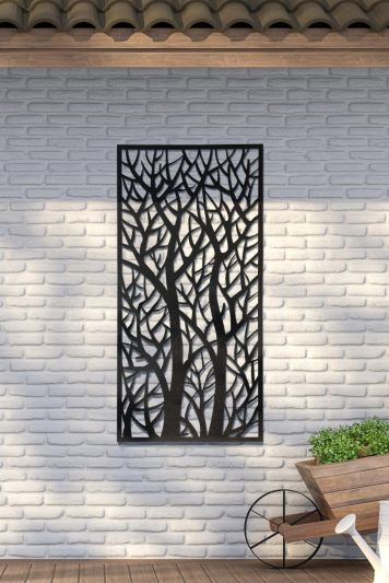 Amarelle Extra Large Metal Tree design Decorative Garden screen 120cm X 60cm