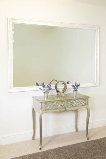 Fenton Vintage White Antique Design Large Leaner Mirror 5ft7 x 3ft7 172 x 111CM