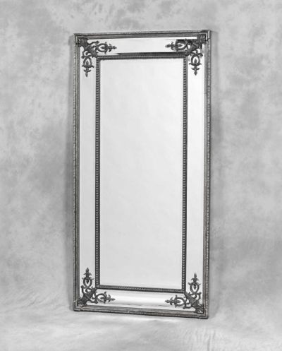 Hardy Silver Ornate Antique Design All Glass Leaner Mirror 183 x 92 CM