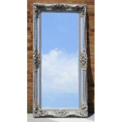 Ornate Silver Extra Large Wall / Leaner Mirror 214cm X 92cm or 7ft x 3ft