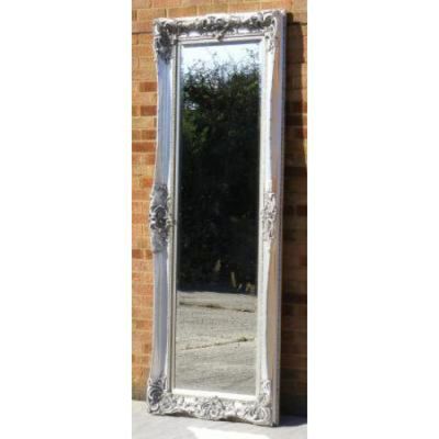 Ornate Silver Extra Large Wall / Leaner Mirror 244cm X 92cm or 8ft x 3ft