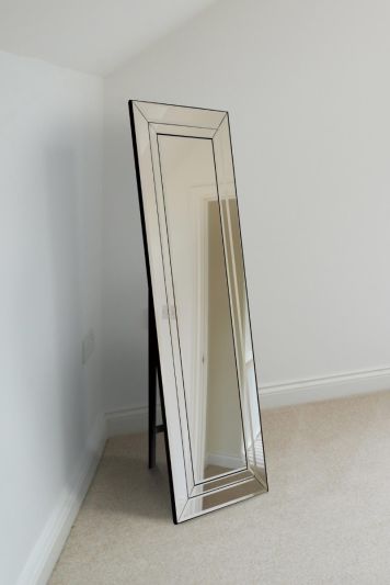 New Double Bevel Large Modern Venetian Cheval Free Standing Mirror 5Ft X 1Ft3 (150 X 40cm)